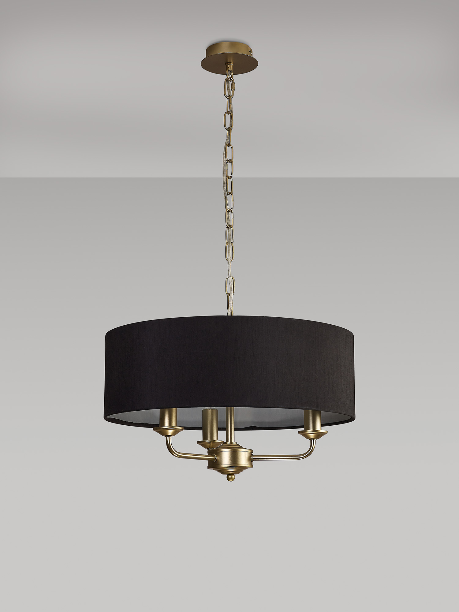 Banyan 45cm 3 Light Pendant Champagne Gold, Black DK0947  Deco Banyan
